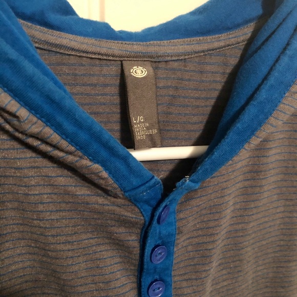 Element Men’s Large Striped Button Hoodie - Picture 2 of 4